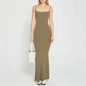 SOFT LOUNGE LONG SLIP DRESS | OAK